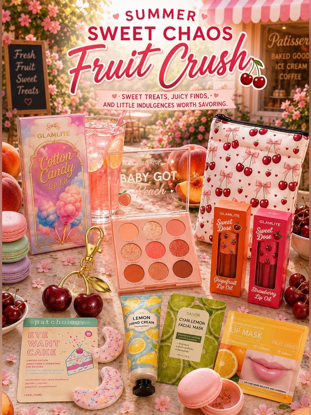 GlamLite + ColourPop Fruit Crush Makeup Bundle — Peach & Cherry Tones